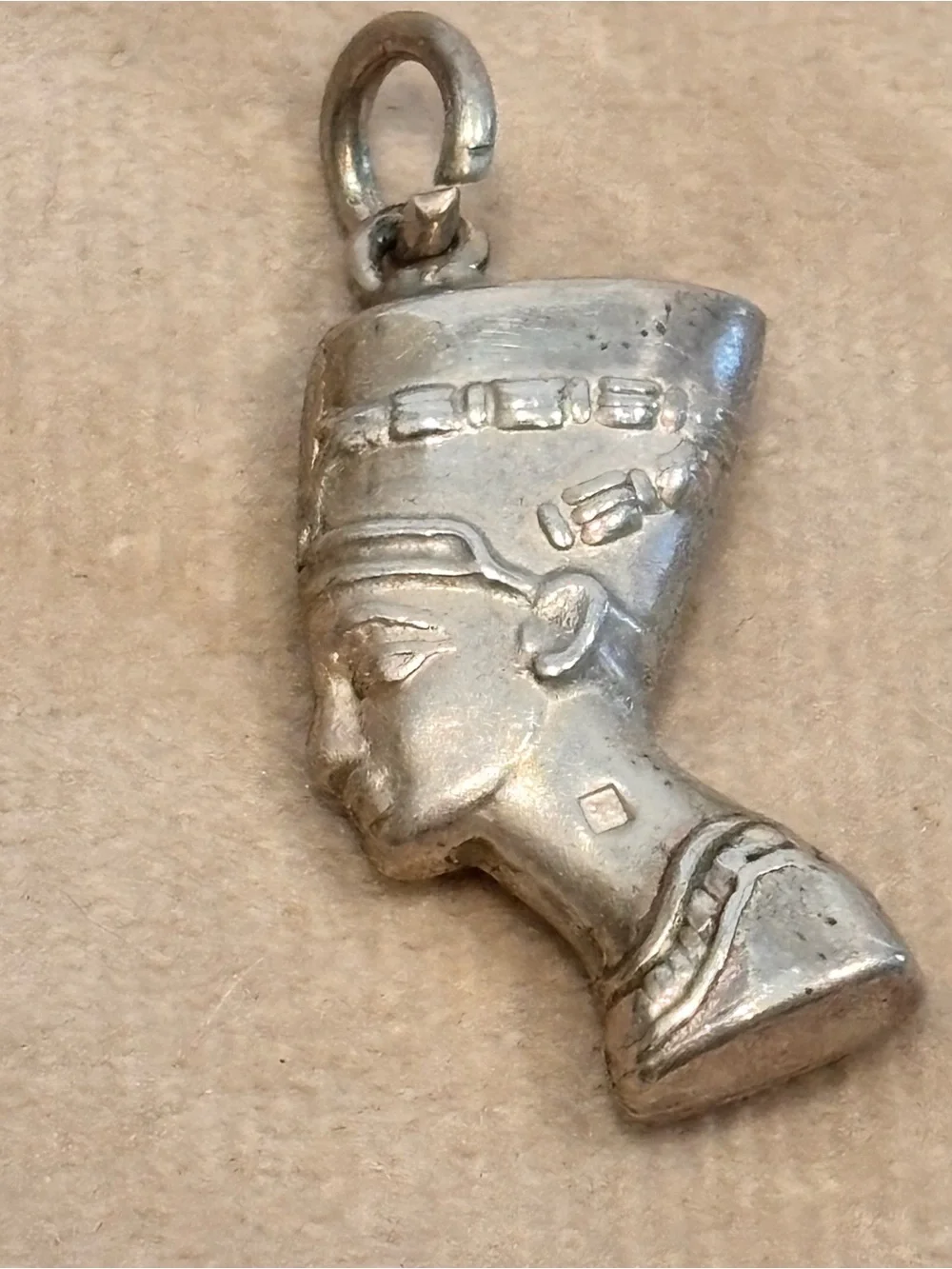 Vintage 925 Sterling Silver Nefertiti Profile Charm Pendant